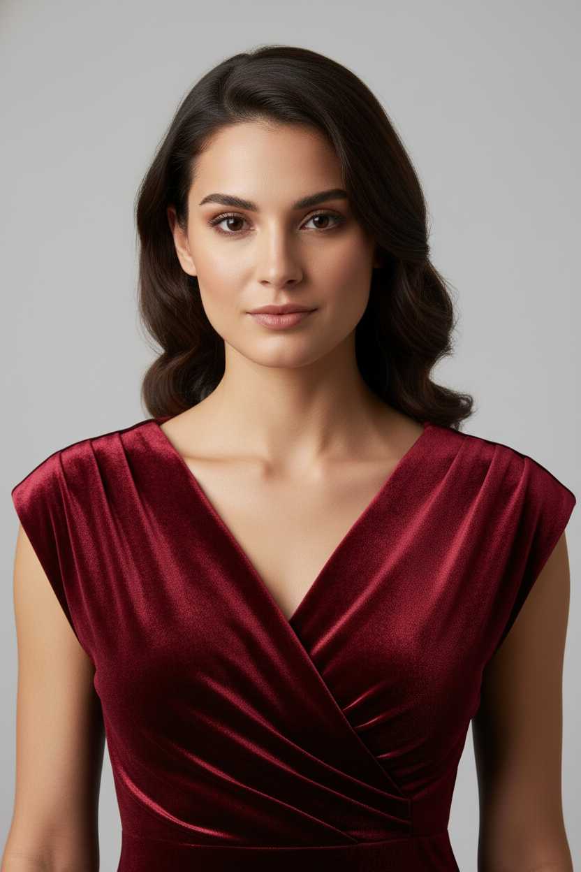 Soiree Velvet V-Neck Cocktail Dress