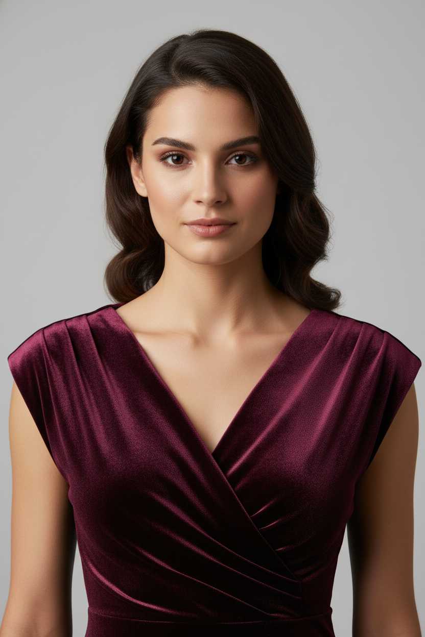 Soiree Velvet V-Neck Cocktail Dress