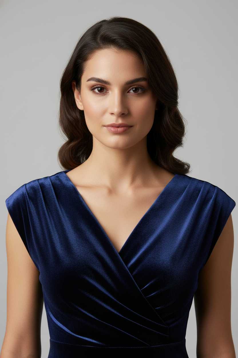 Soiree Velvet V-Neck Cocktail Dress