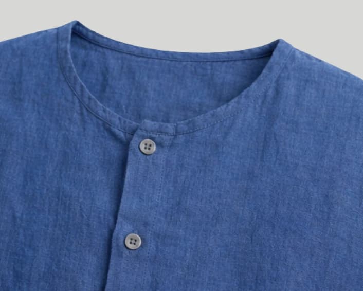Azure Breeze Sleeveless Linen Shirt